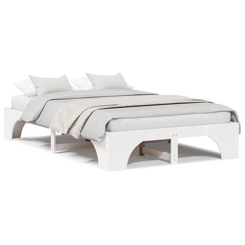Senge Ramme Hvid Massivt træ 120 x 190 cm Senge Ramme