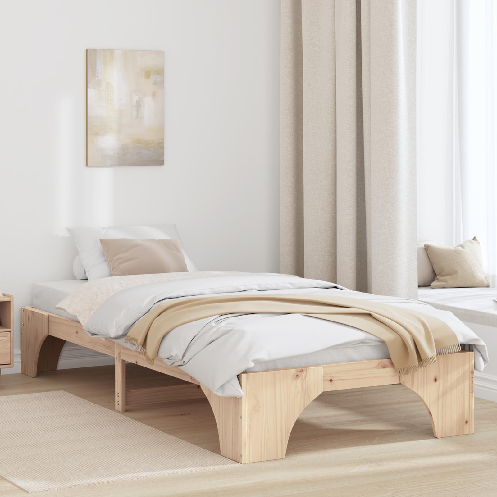 Sengestel Massiv fyrretræ 90 x 190 cm Massivt fyrretræ