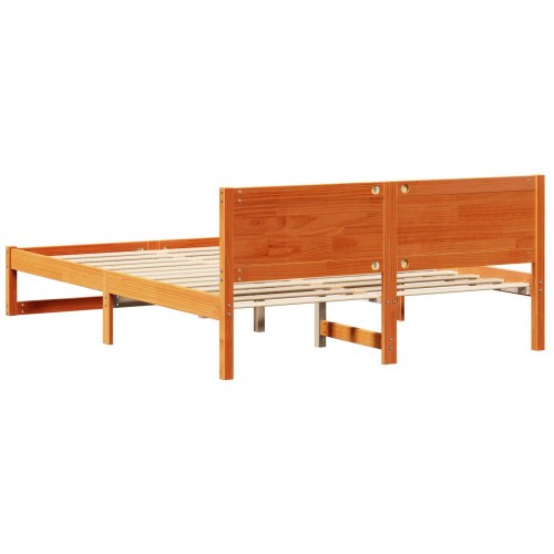 Sengestel med hovedgærde - voks brun 150 x 200 cm