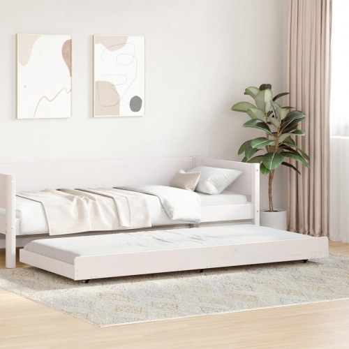 Sengestel Hvid 100 x 200 cm Massivt fyrretræ
