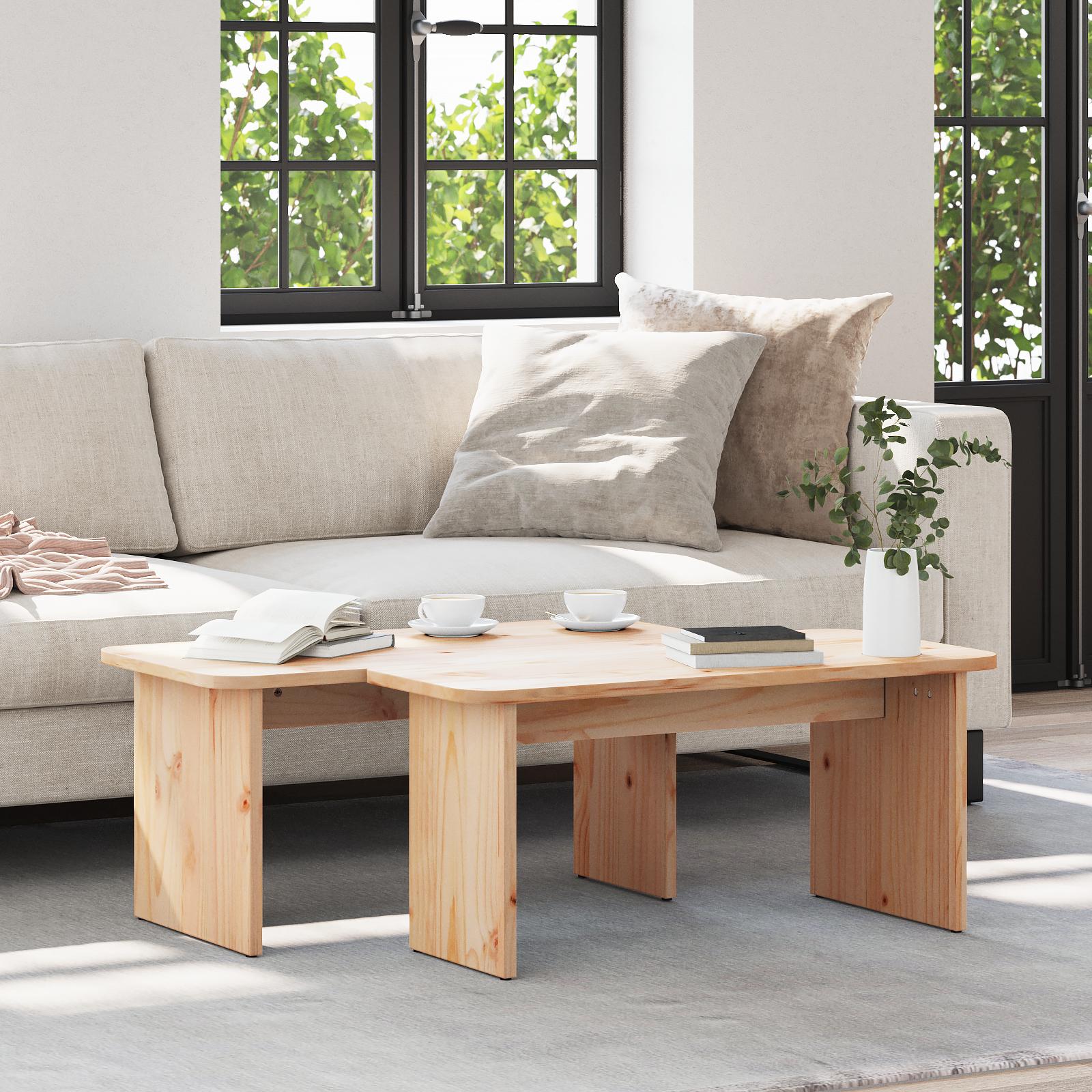 Sofabord Naturfarvet 100 x 69 x 35.5 cm Massivt fyrretræ
