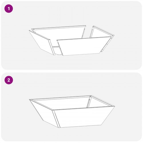 Have Skål Krukke Hvid 50 x 50 x 15 cm Stål