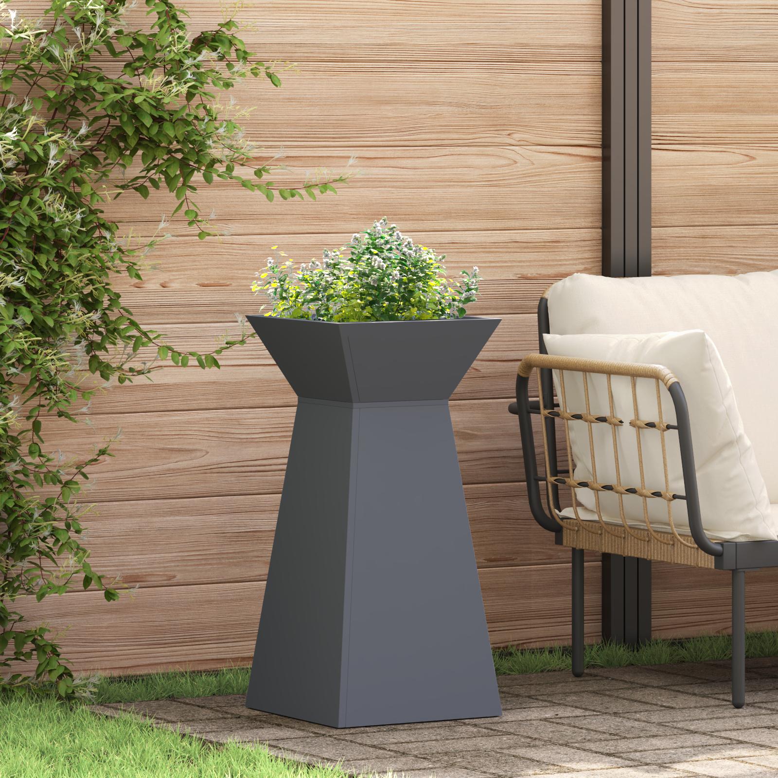 Søjle Plantekasse Antracit 35 x 35 x 73 cm Stål