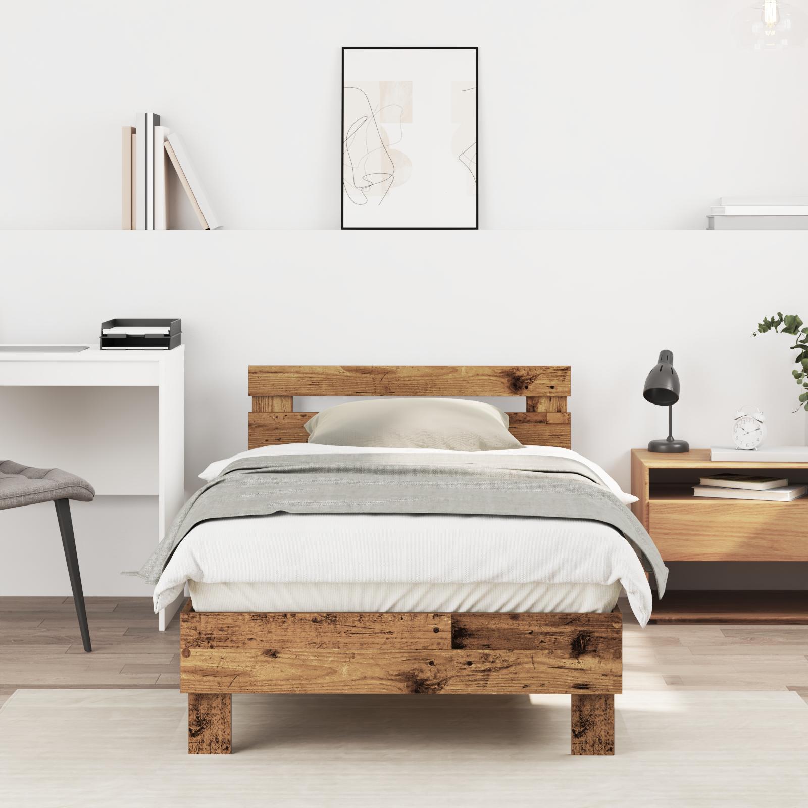 Sengestel Gammelt træ 90 x 190 cm Konstrueret træ