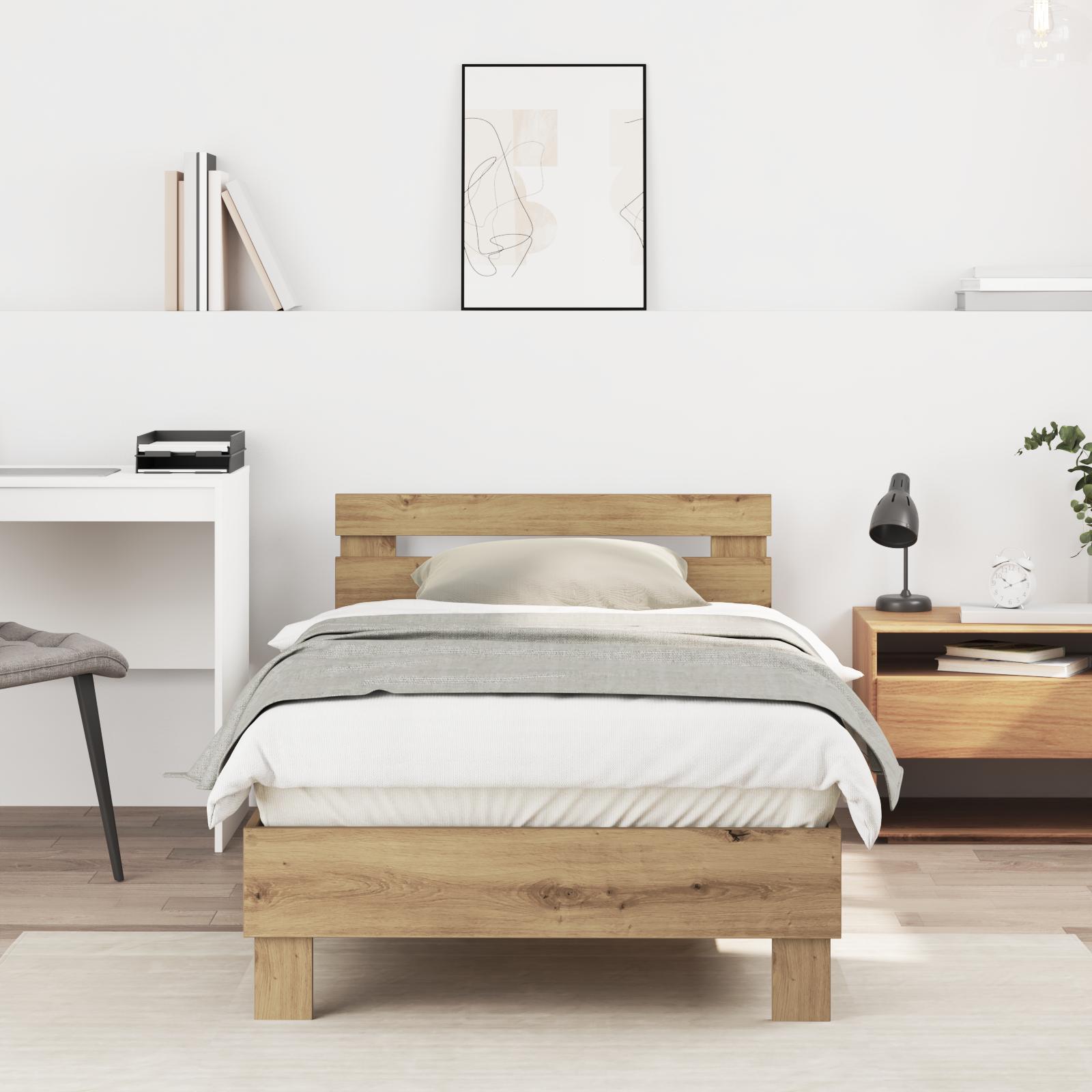 Sengestel med hovedgærde artisan eg 90 x 190 cm Konstrueret træ