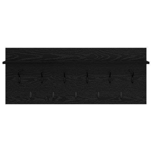 Knagerække med hylde - sort eg, 100 x 40 x 12 cm