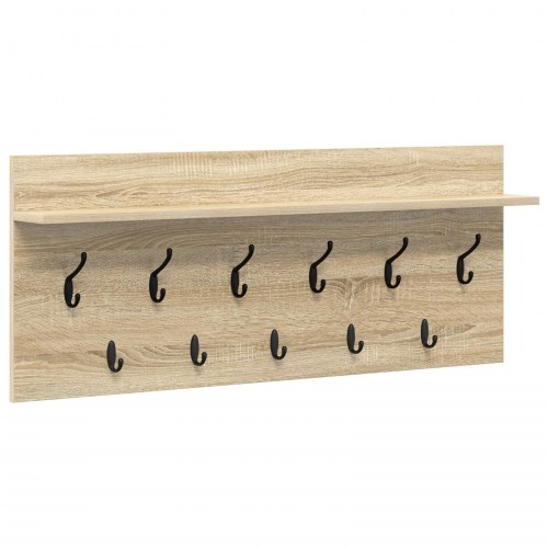 Væghængt knagerække med hylde - sonoma eg, 100 x 40 x 12 cm