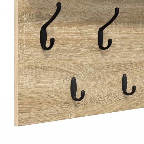 Væghængt knagerække med hylde - sonoma eg, 100 x 40 x 12 cm