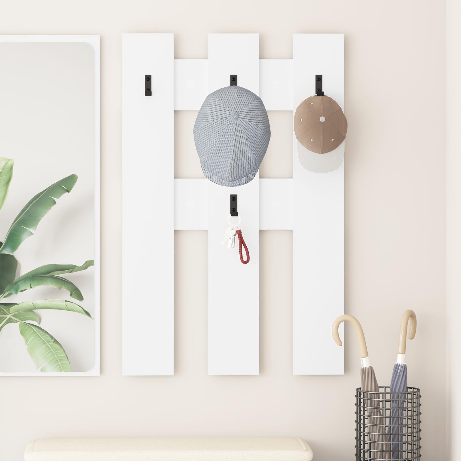 Vægmonteret Jakkeholder Hvid 65 x 3 x 100 cm Konstrueret træ
