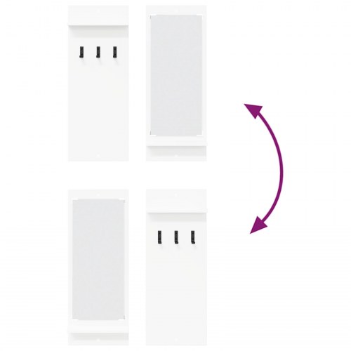 Vægmonteret Jakkeholder Hvid 70 x 10 x 90 cm Konstrueret træ