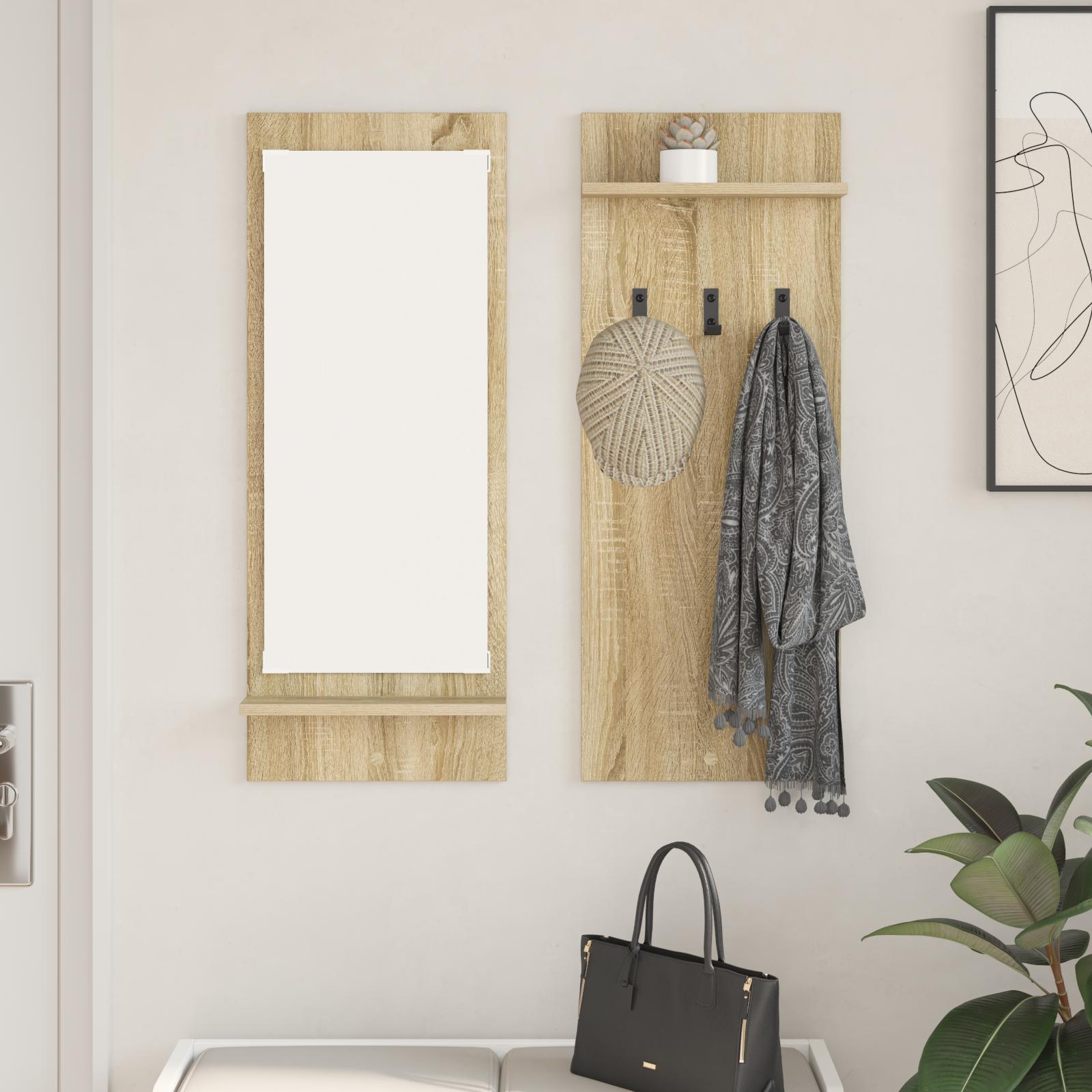 Vægmonteret Jakkeholder med hylde Sonoma-eg 70 x 10 x 90 cm