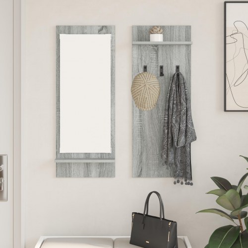 Vægmonteret knagerække grå sonoma - 70 x 10 x 90 cm