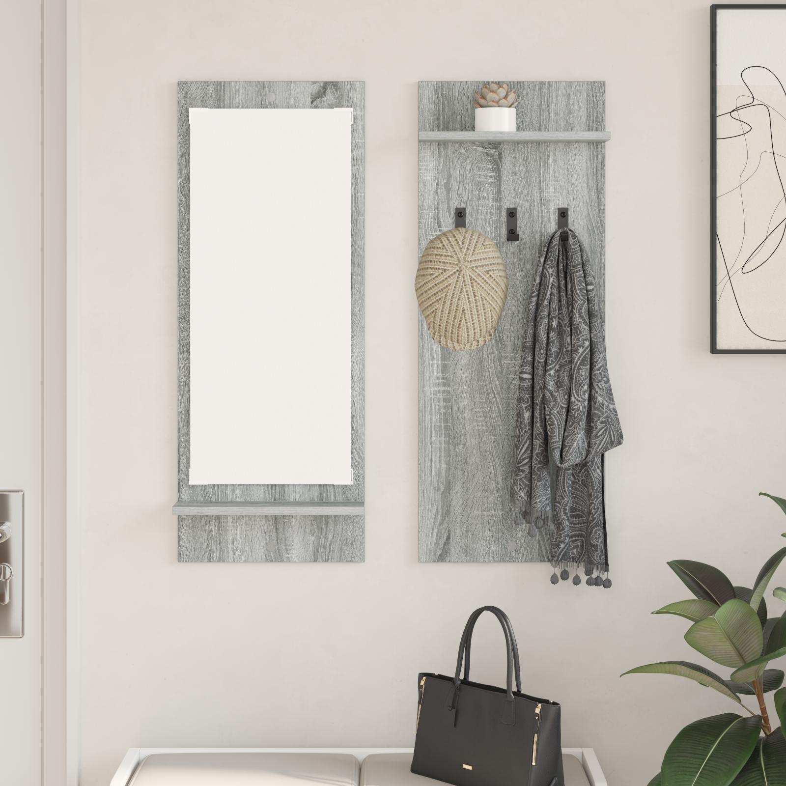 Vægmonteret Jakkeholder med hylde Grå sonoma-eg 70 x 10 x 90 cm