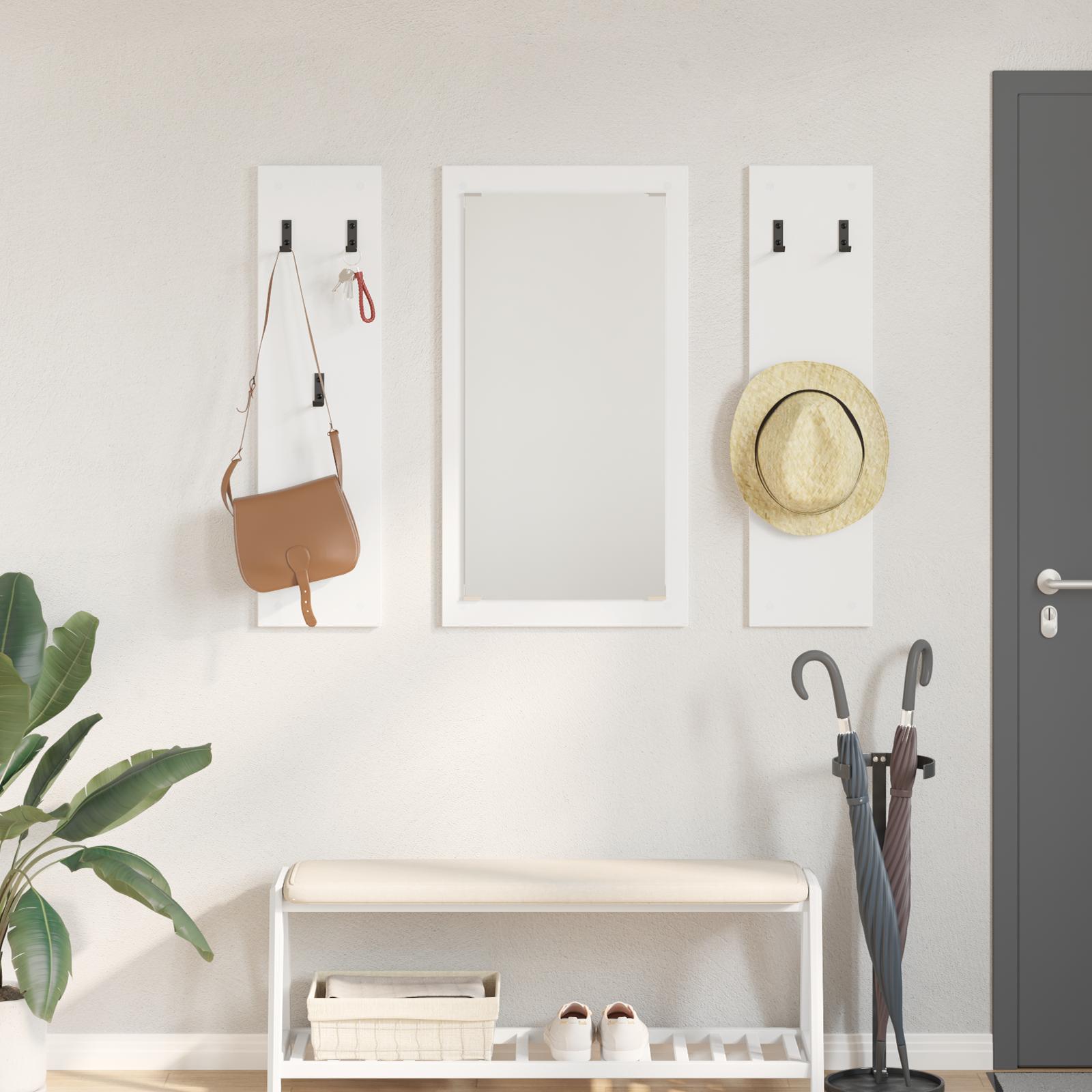 Vægmonteret Jakkeholder Hvid 96 x 1.5 x 90 cm Konstrueret træ