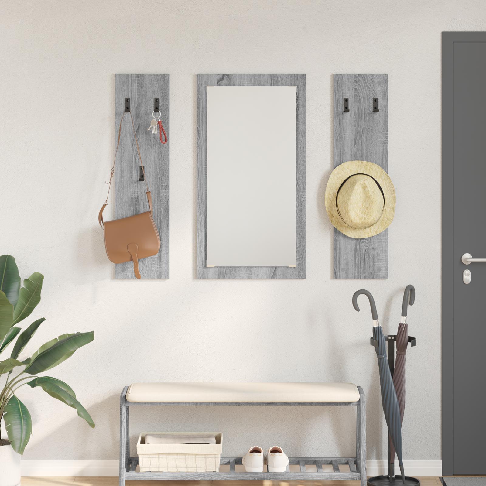 Vægmonteret Jakkeholder Grå sonoma-eg 96 x 1.5 x 90 cm