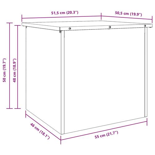 Udendørs Opbevaringskasse - 55x50,5x50 cm i Galvaniseret Stål