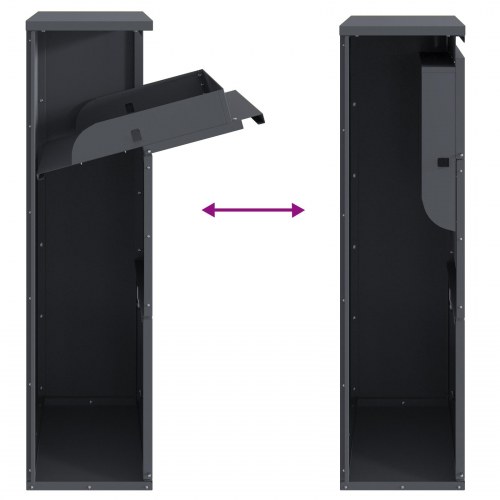 Pakke drop boks med opbevaring Antracit 44 x 22 x 82 cm Stål