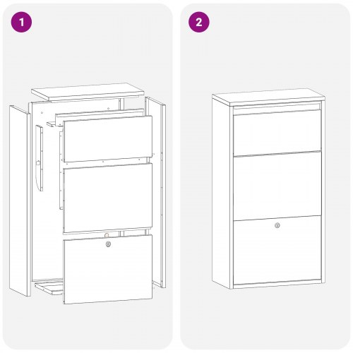 Pakke drop boks med opbevaring Antracit 44 x 22 x 82 cm Stål