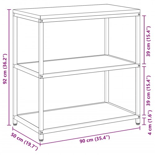 Køkkenopbevaringshylde med hylde med opbevaring Sort Stål