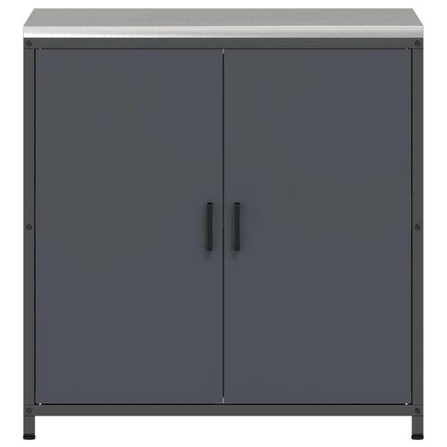 Køkken opbevaringsskab med hylde Antracit 60 x 50 x 92 cm Stål