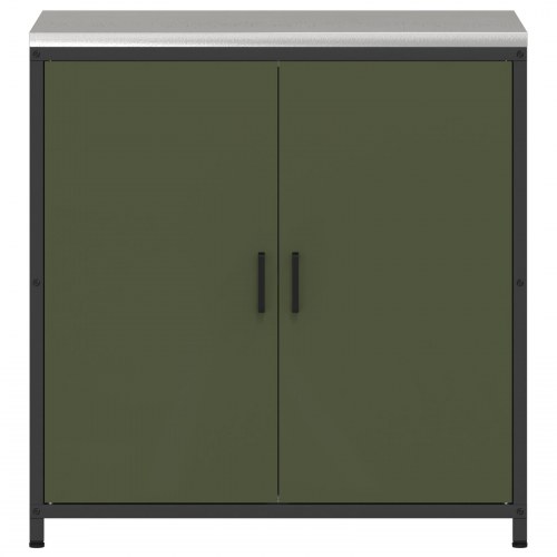 Køkken opbevaringsskab med hylde med opbevaring Olivengrøn Stål