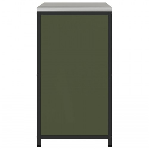 Køkken opbevaringsskab med hylde med opbevaring Olivengrøn Stål