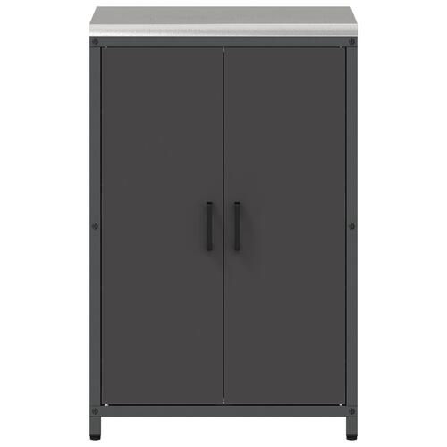 Køkken opbevaringsskab med hylde med opbevaring med dør Sort 60 x 50 x 92 cm Stål
