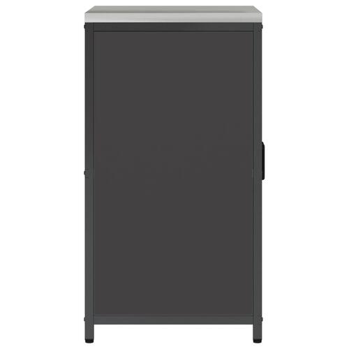 Køkken opbevaringsskab med hylde med opbevaring med dør Sort 60 x 50 x 92 cm Stål