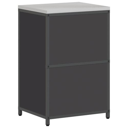 Køkken opbevaringsskab med hylde med opbevaring med dør Sort 60 x 50 x 92 cm Stål