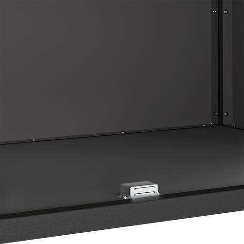 Køkken opbevaringsskab med hylde med opbevaring med dør Sort 60 x 50 x 92 cm Stål