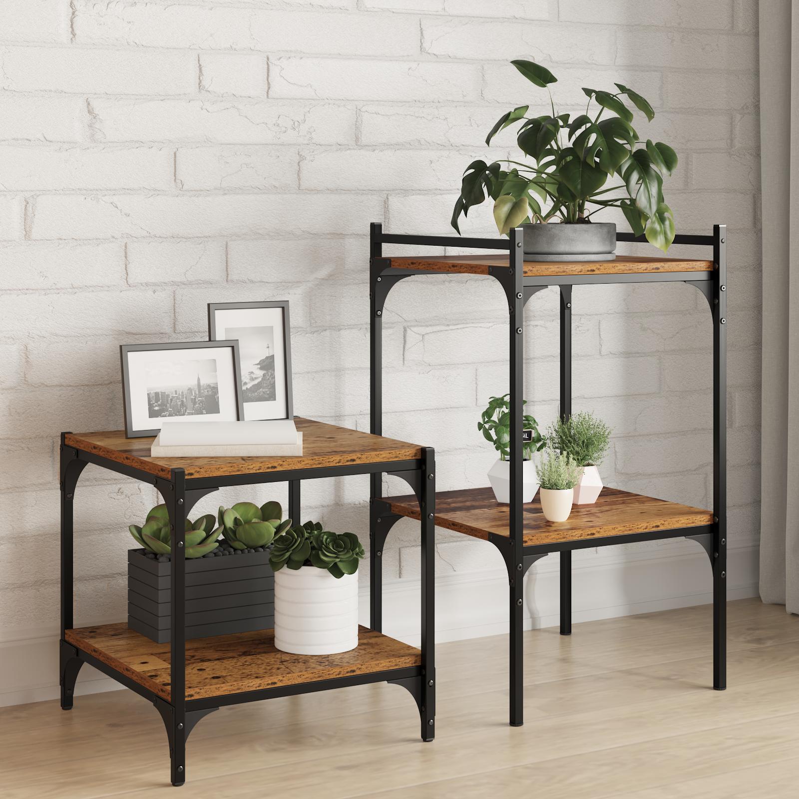 Boghylde Bræt 4 pcs Brun 40 x 40 x 1,5 cm Konstrueret træ