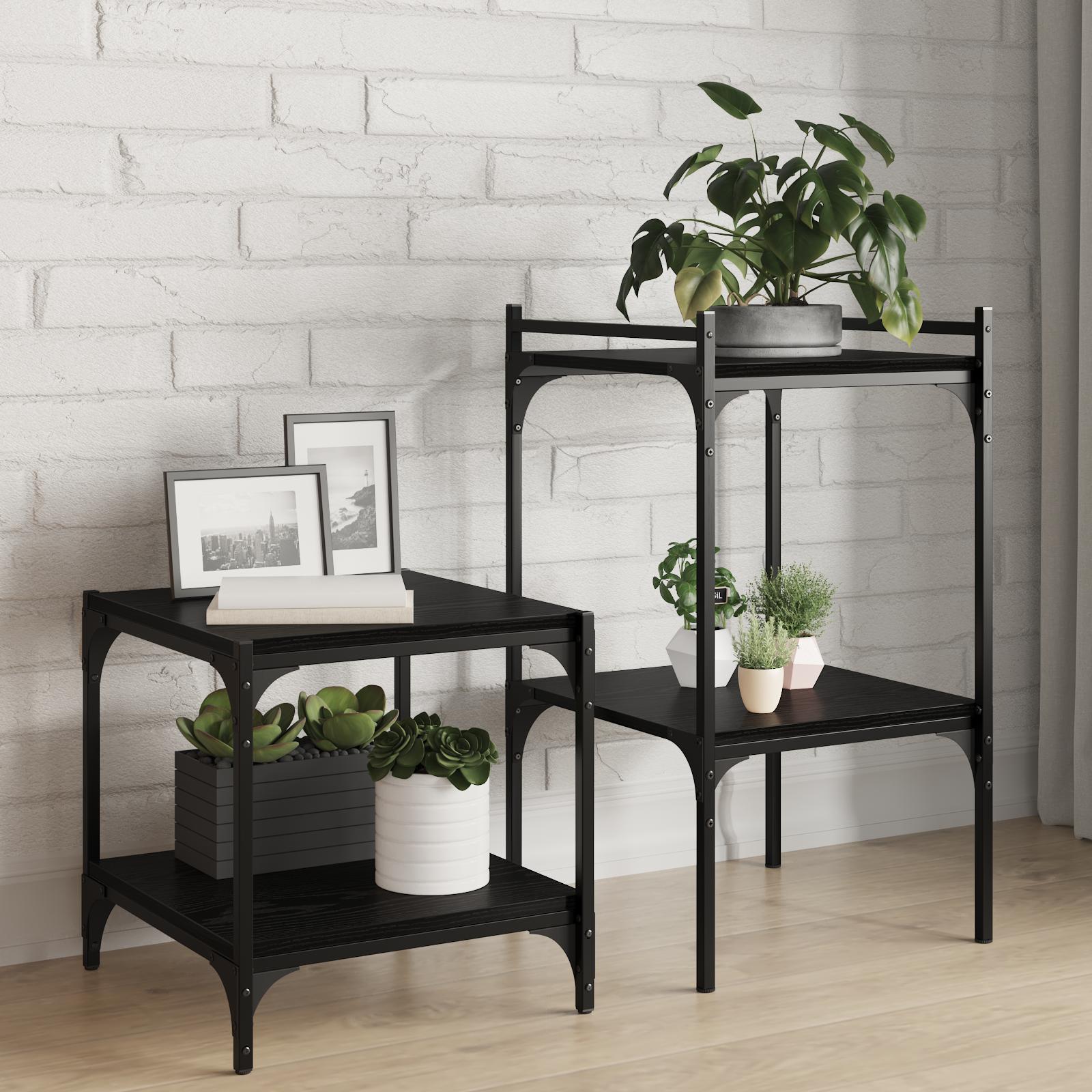Boghylde Bræt 4 pcs Sort 40 x 40 x 1,5 cm Konstrueret træ