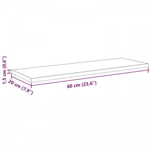Boghylder - 4 stk. sort 60 × 20 × 1,5 cm i konstrueret træ