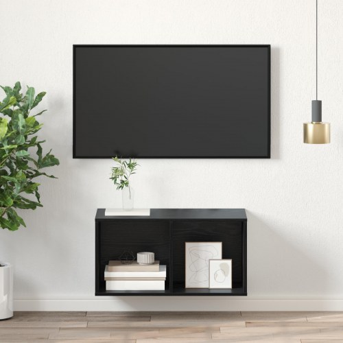 TV Skab Vægmonteret Sort eg 37 x 37 x 72 cm Konstrueret træ