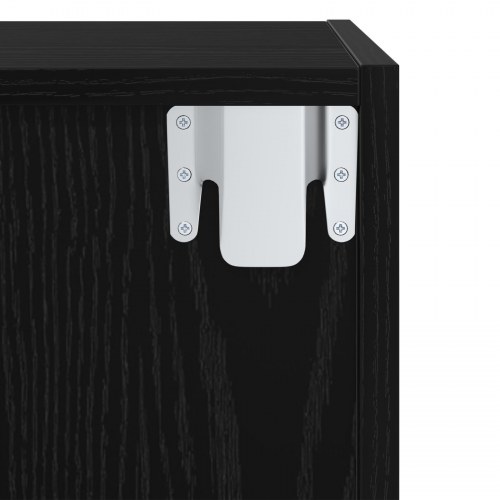 TV Skab Vægmonteret Sort eg 37 x 37 x 72 cm Konstrueret træ