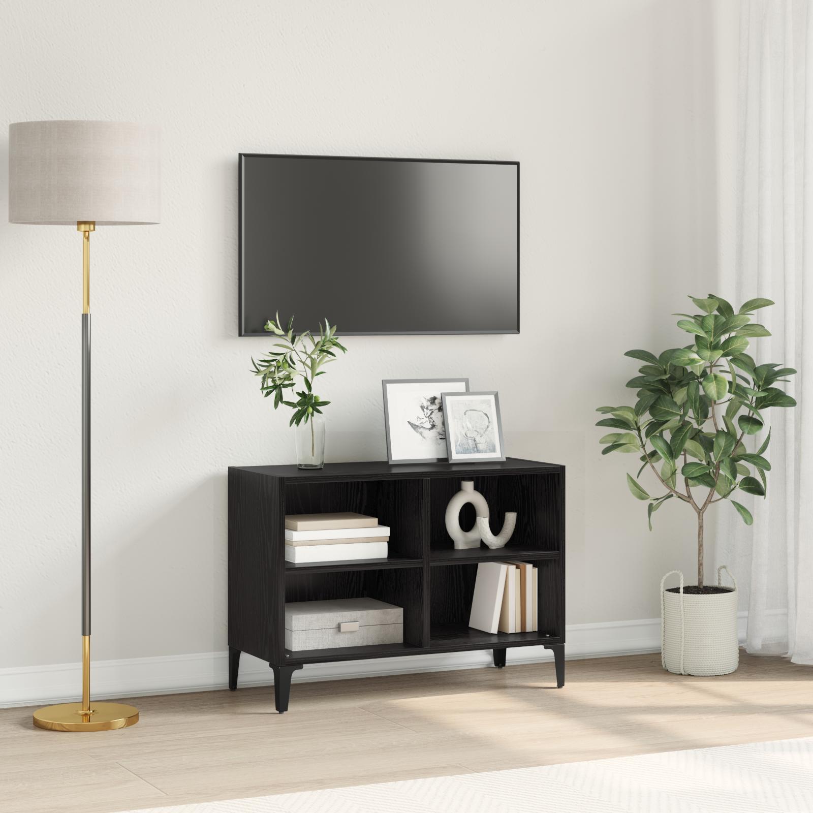 TV-skab Sort 69.5 x 30 x 50 cm Konstrueret træ