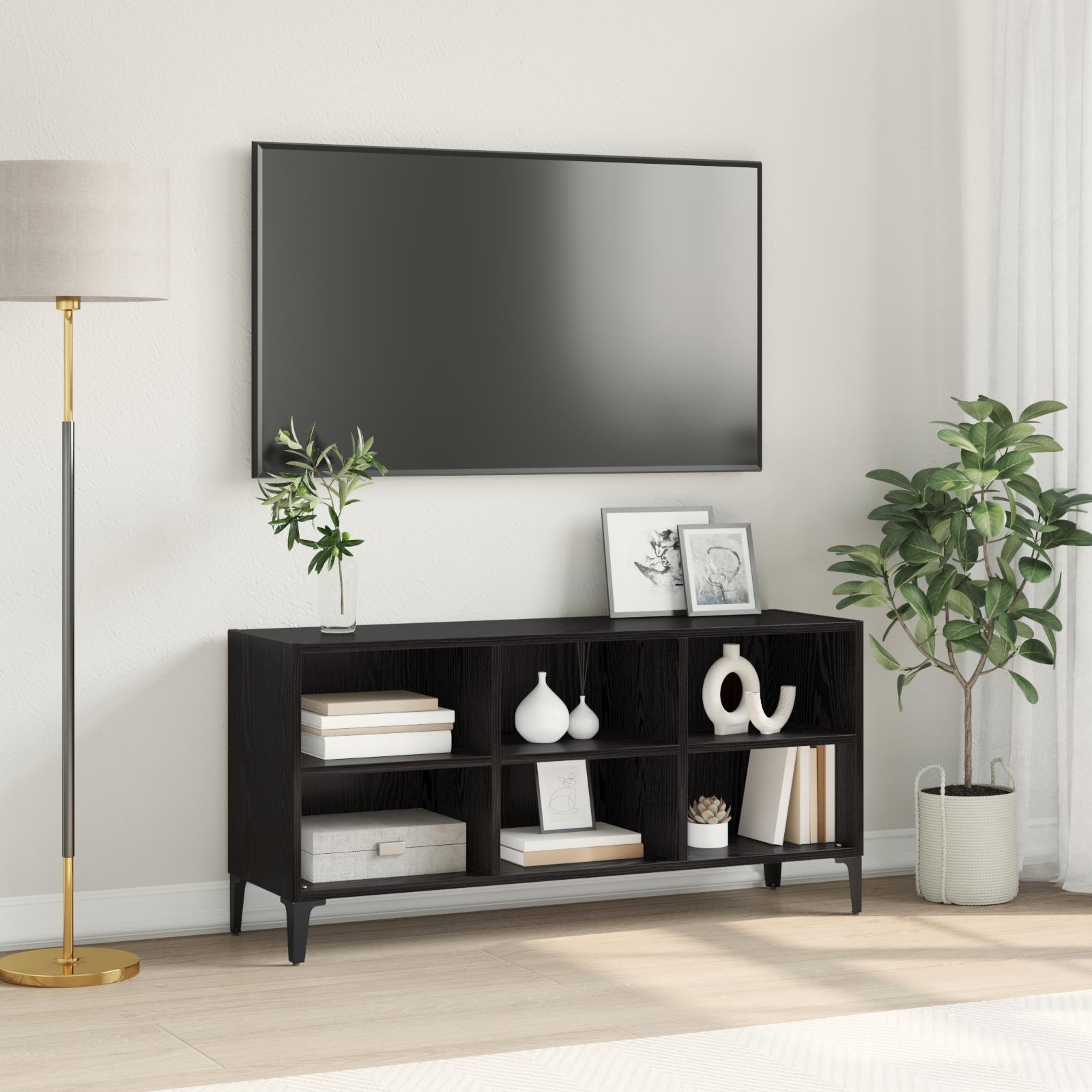 TV-skab Sort 69.5 x 30 x 50 cm Konstrueret træ