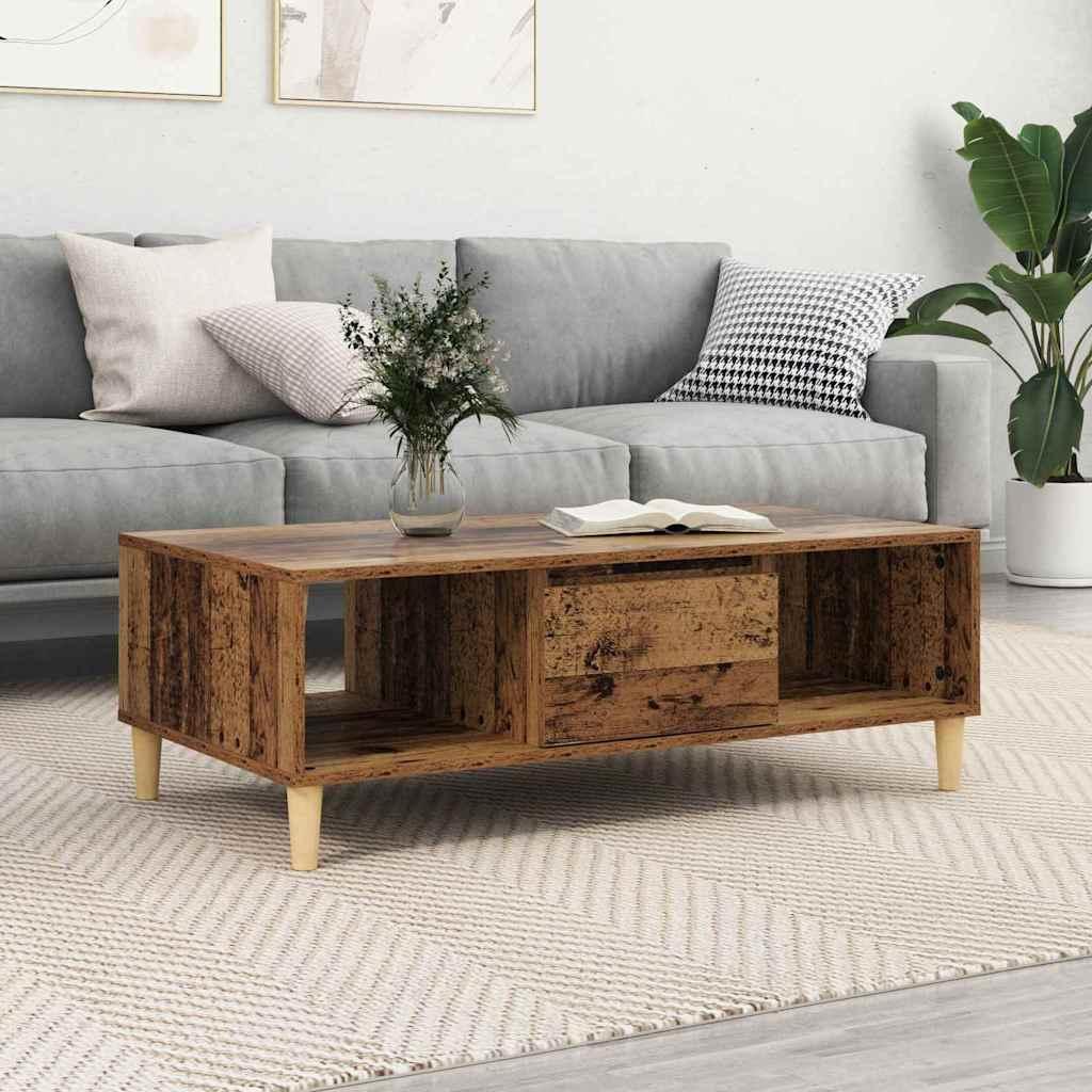 Sofabord 102 X 55 X 35 Cm Konstrueret Træ - Gammelt træ