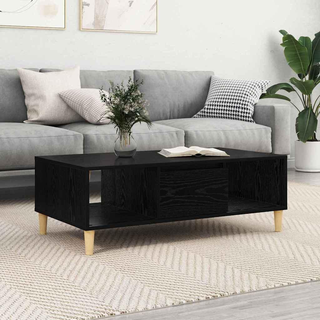 Sofabord 102 X 55 X 35 Cm Konstrueret Træ - Sort eg