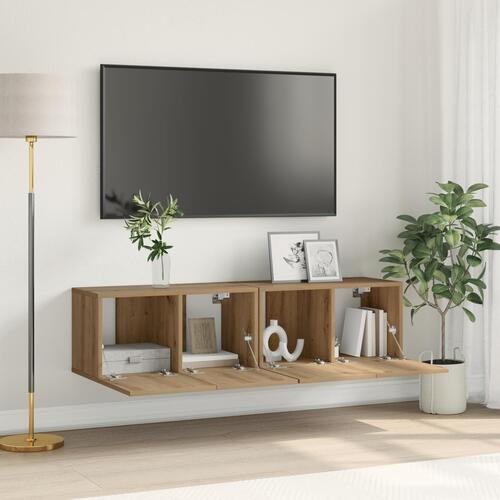 TV Skab Sæt Artisan Egetræ MDF Medium TV Skab Rektangulær