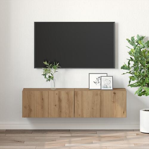 TV Skab Sæt Artisan Egetræ MDF Medium TV Skab Rektangulær