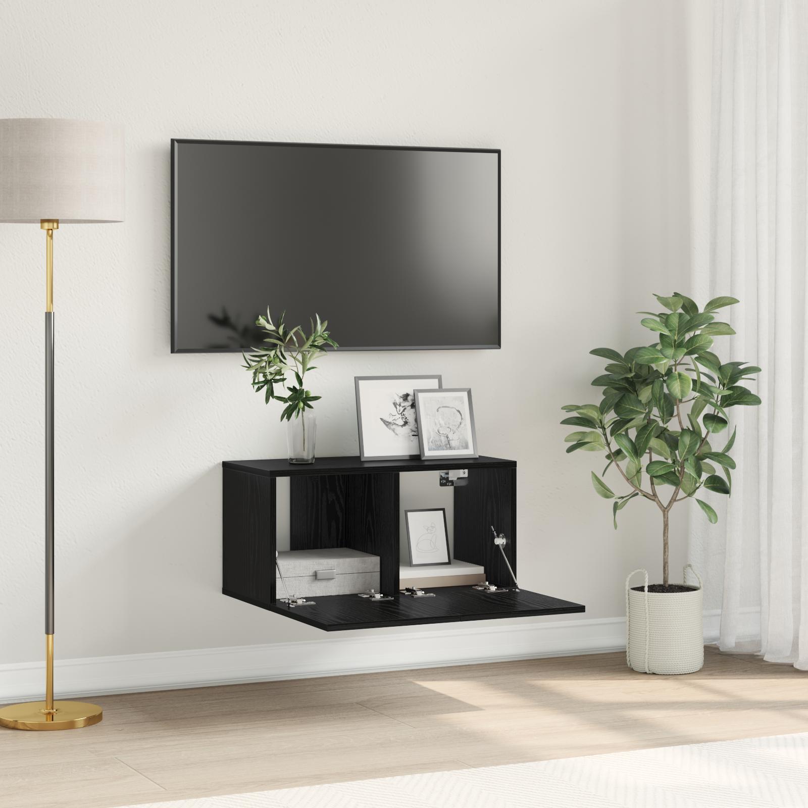 TV-skab Sort 60 x 30 x 30 cm Konstrueret træ