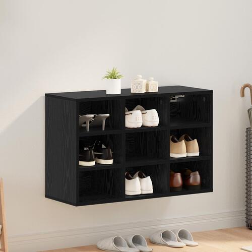 Sko skab med hylde Sort Eg 52,5 x 30 x 50 cm Konstrueret træ