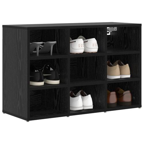 Sko skab med hylde Sort Eg 52,5 x 30 x 50 cm Konstrueret træ