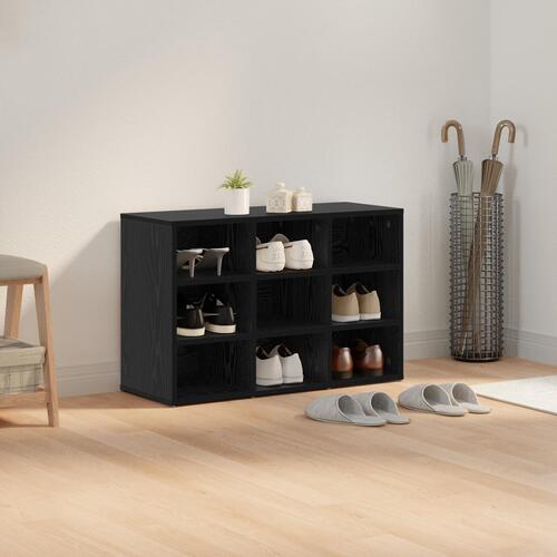 Sko skab med hylde Sort Eg 52,5 x 30 x 50 cm Konstrueret træ