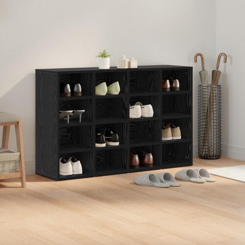 Sko skab med hylde Sort Eg 52,5 x 30 x 50 cm Konstrueret træ
