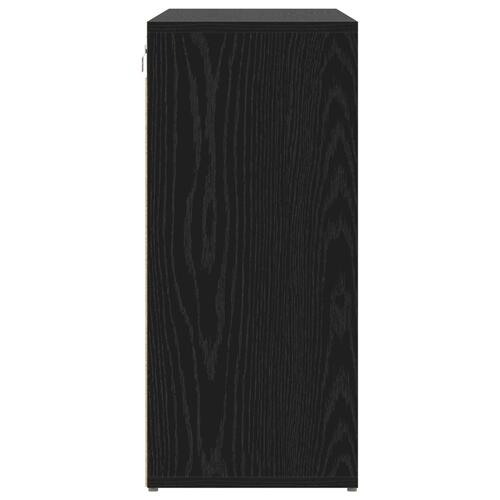 Sko skab med hylde Sort Eg 52,5 x 30 x 50 cm Konstrueret træ