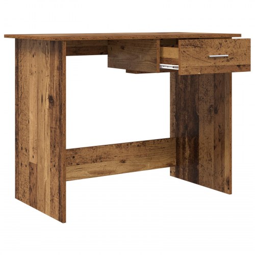 Skrivebord med skuffe - Gammelt træ, 100 x 50 x 76 cm