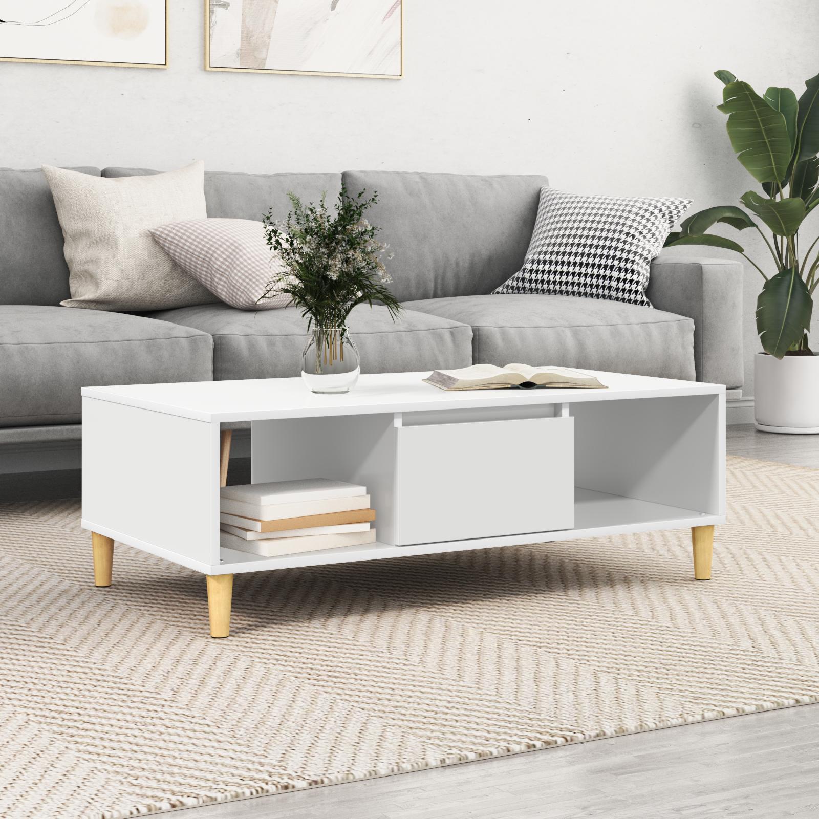 Sofabord Hvid 102 x 55 x 35 cm