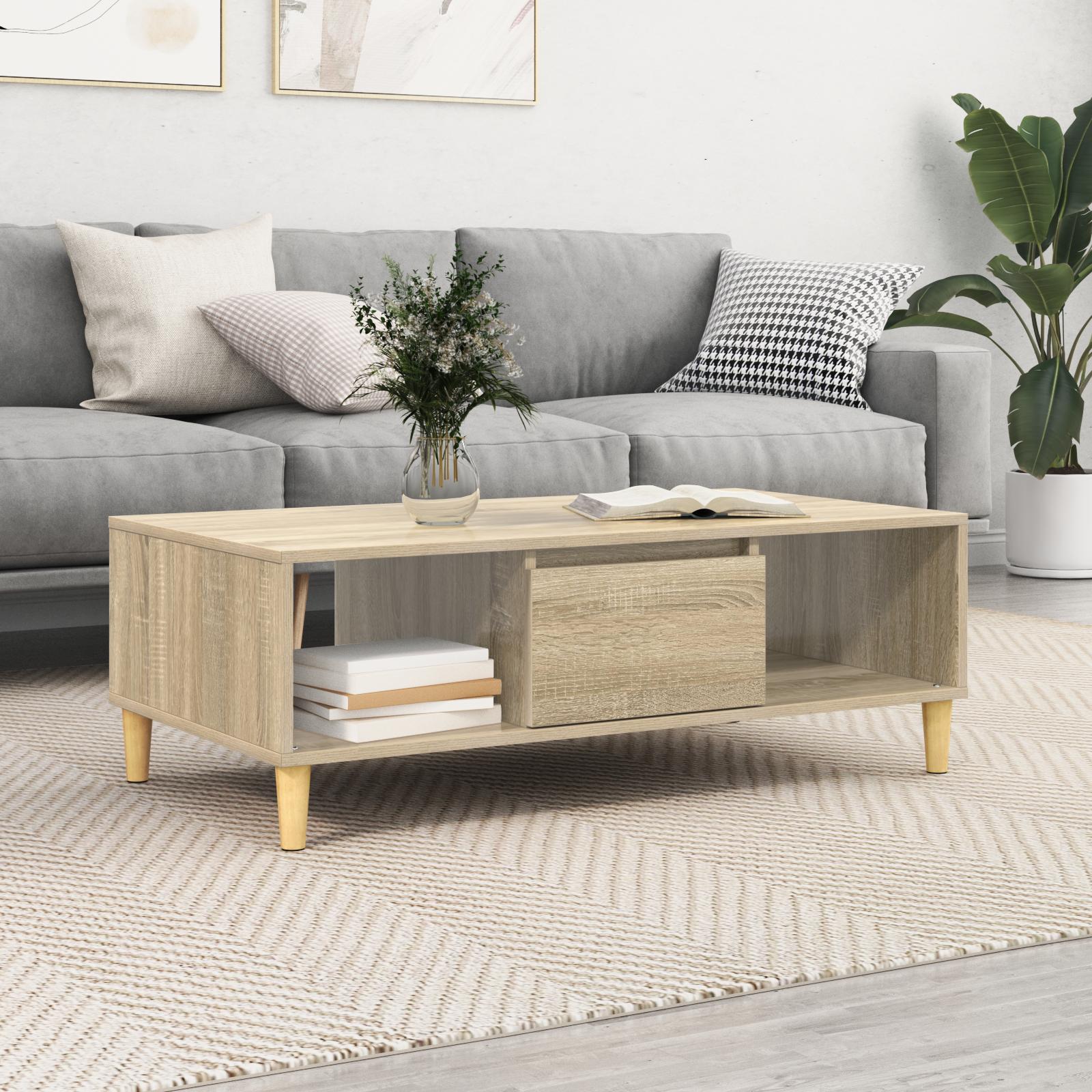 Sofabord Sonoma-eg 103.5 x 60 x 35 cm Konstrueret træ